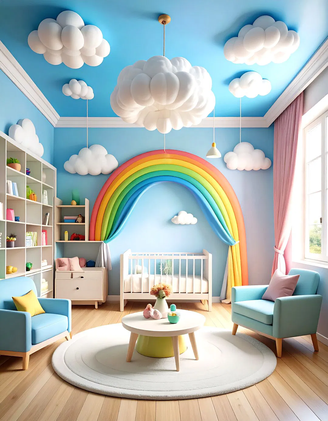 Rainbow and Cloud Adventure Nursery