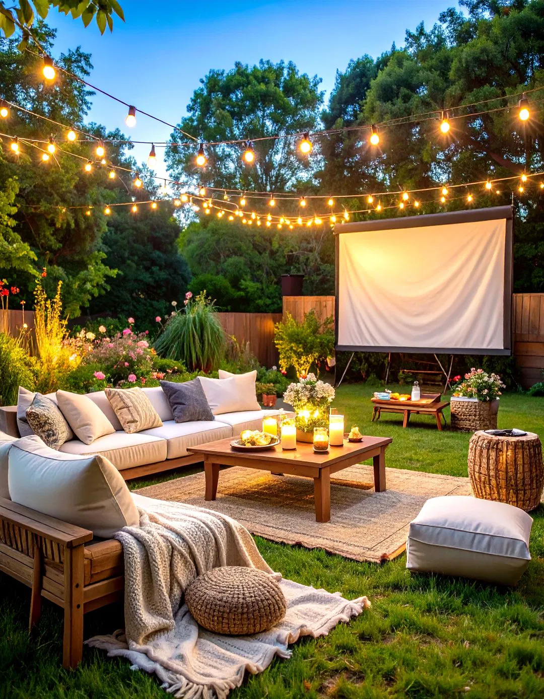 Movie Night Under Stars Rehearsal Dinner
