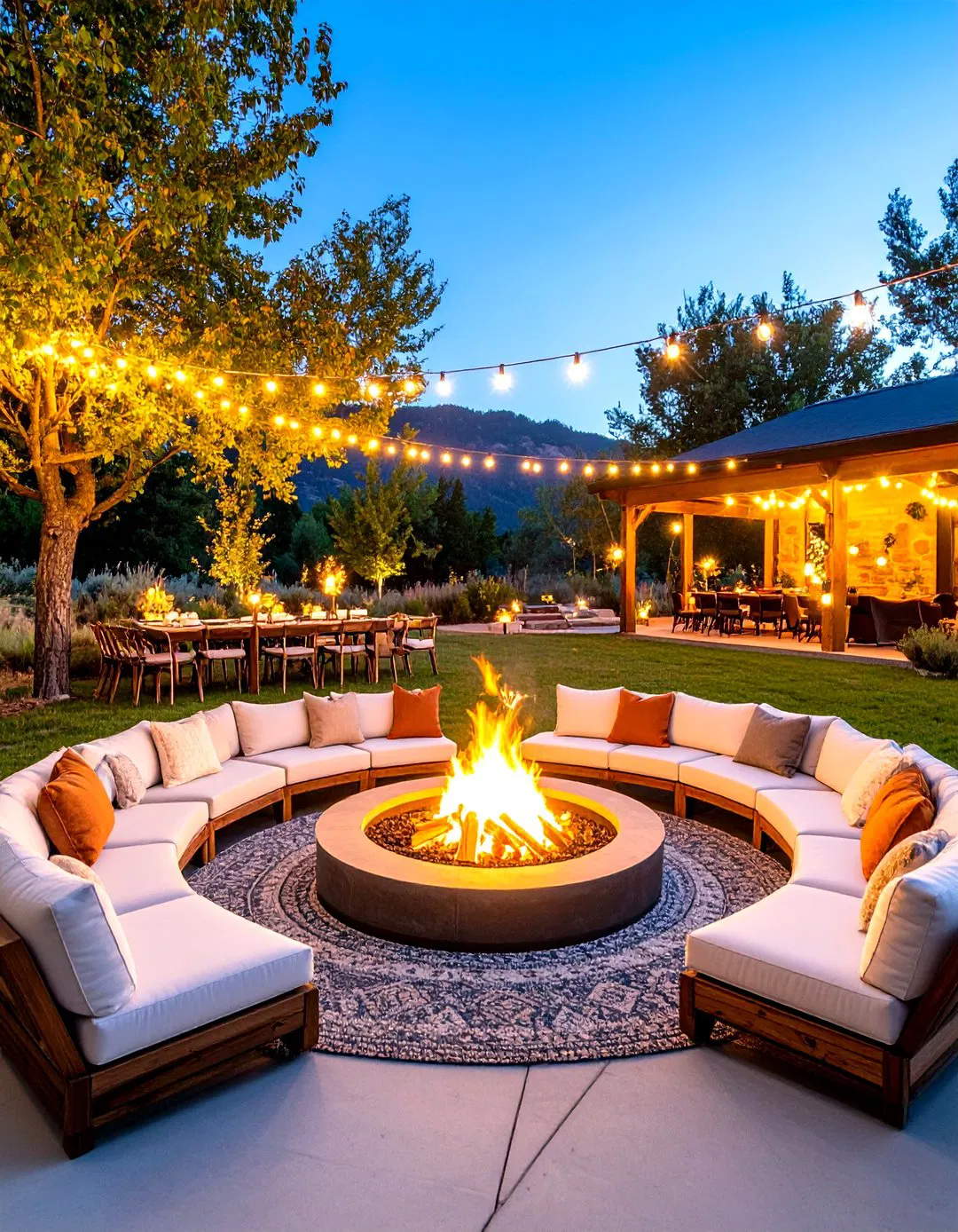 Outdoor Campfire Rehearsal Dinner