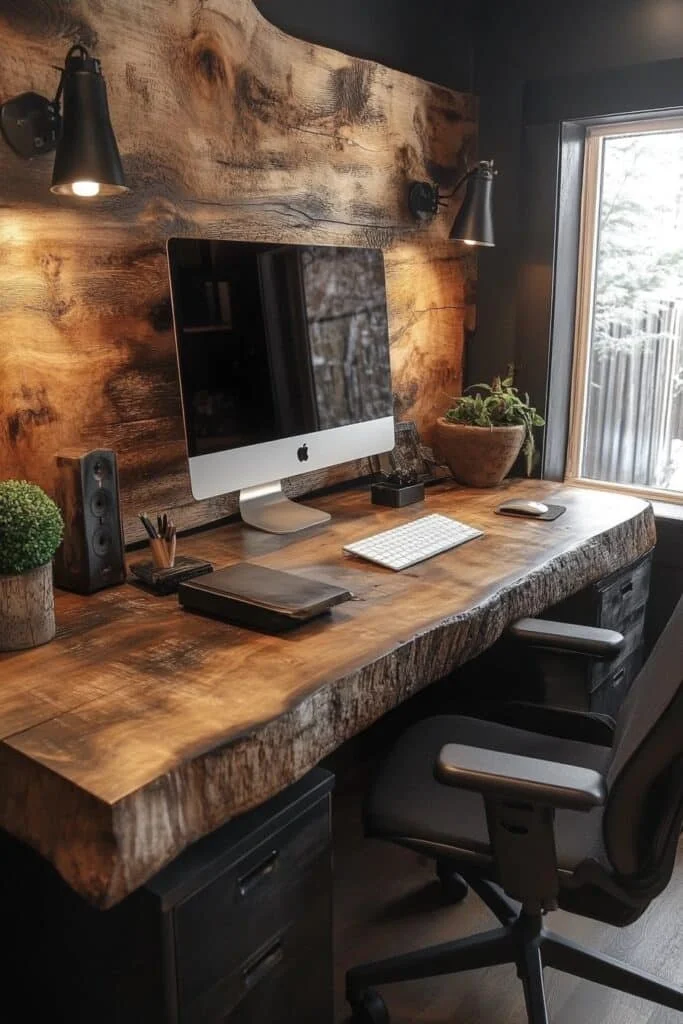 Rustic Meets Modern Workspace