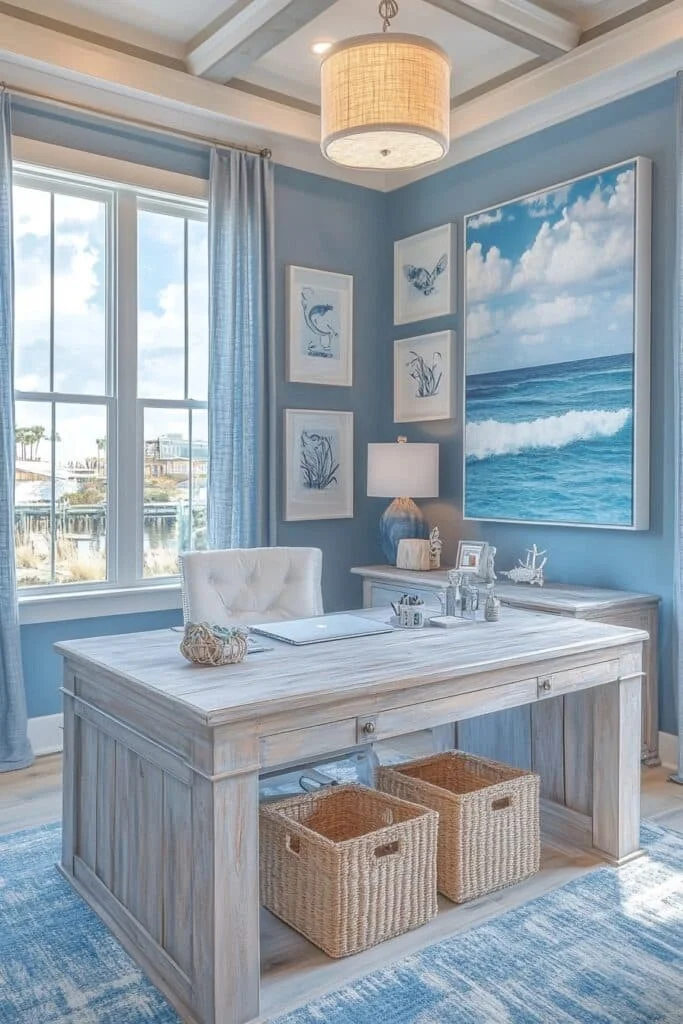 Refreshing Coastal-Themed Office