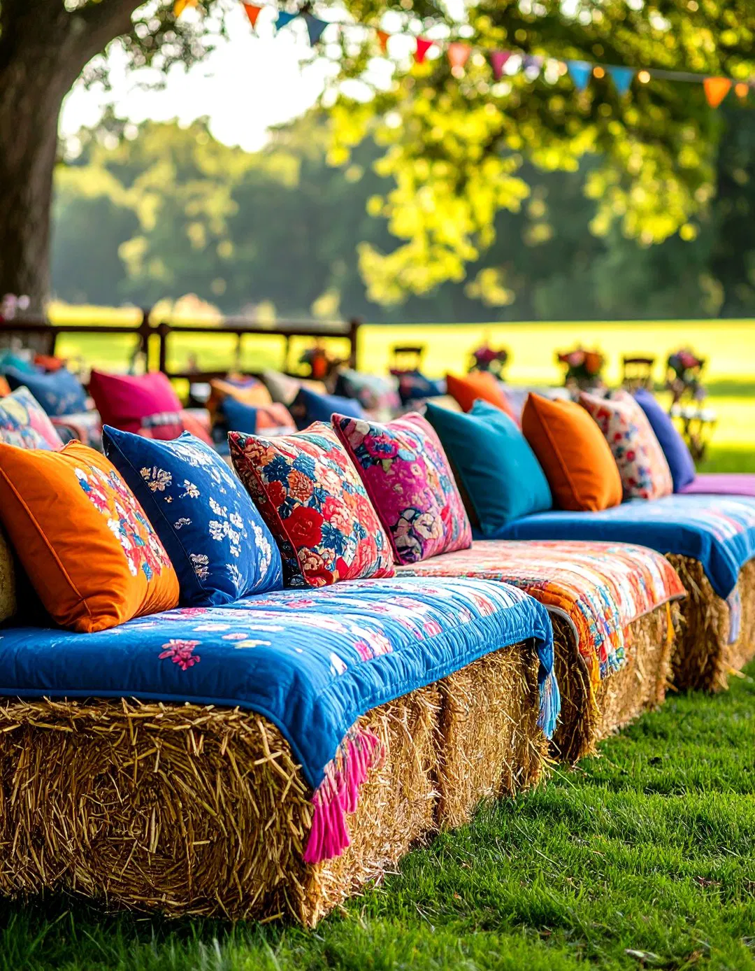Hay Bale Ceremony Seating