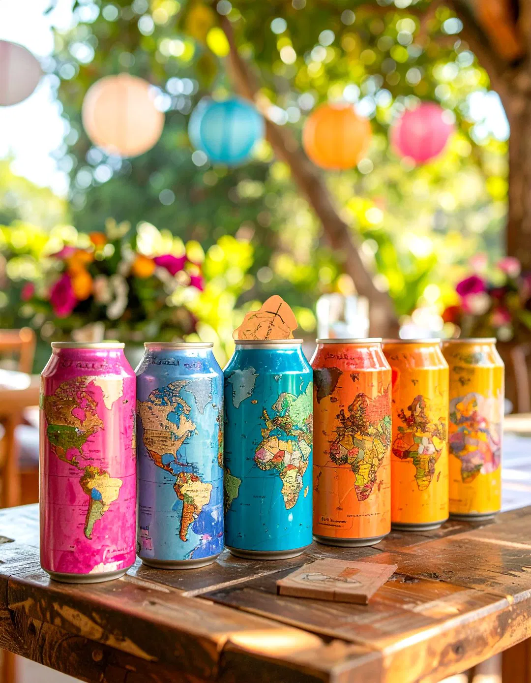 Travel Theme Wedding Koozies