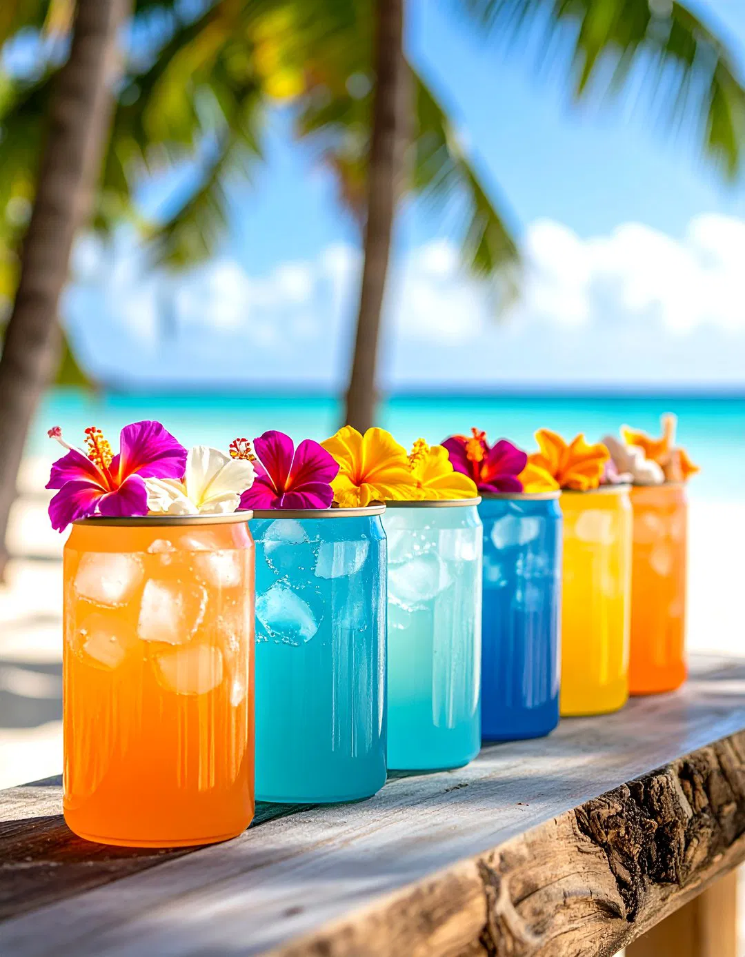 Tropical Hawaiian Wedding Koozies