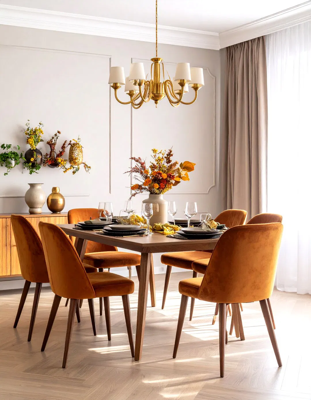 Dining Room Rust and Cream Scheme