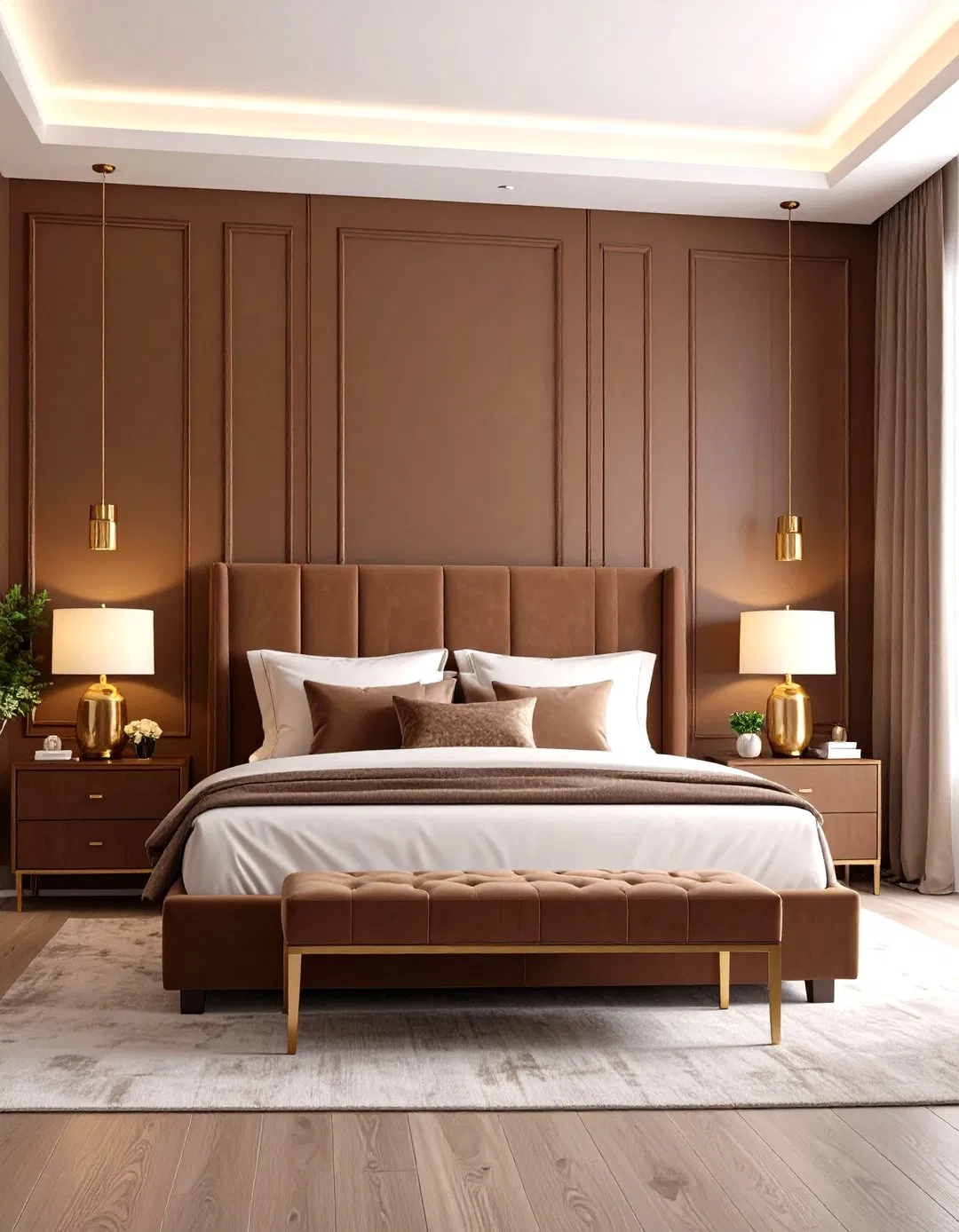 Master Bedroom Chocolate and Cream Retreat