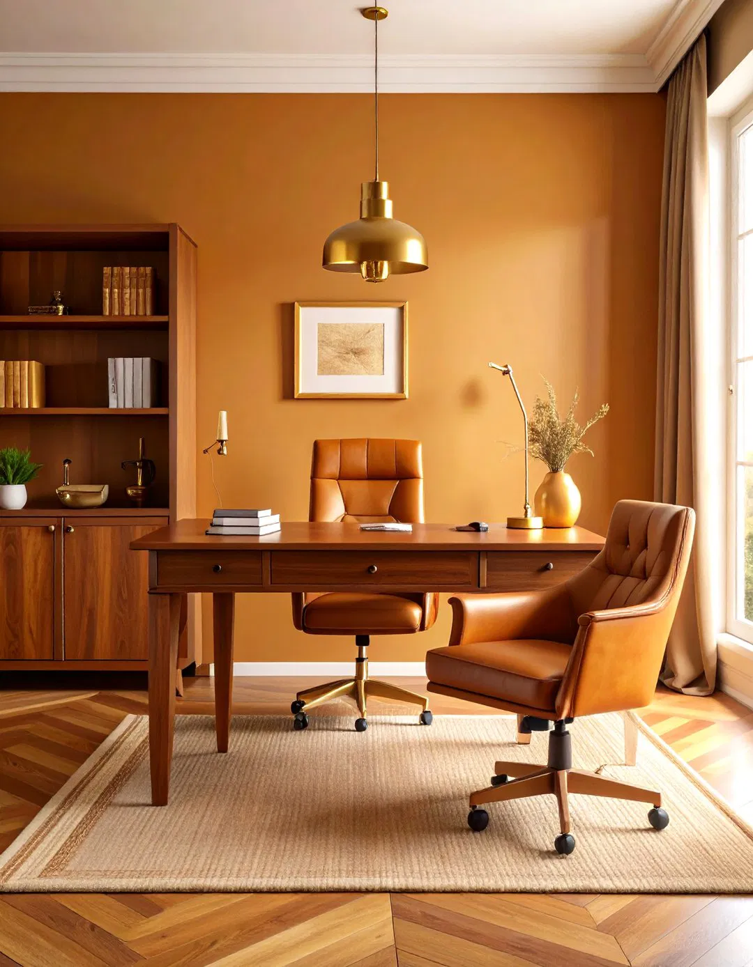 Study Room Amber and Walnut Focus