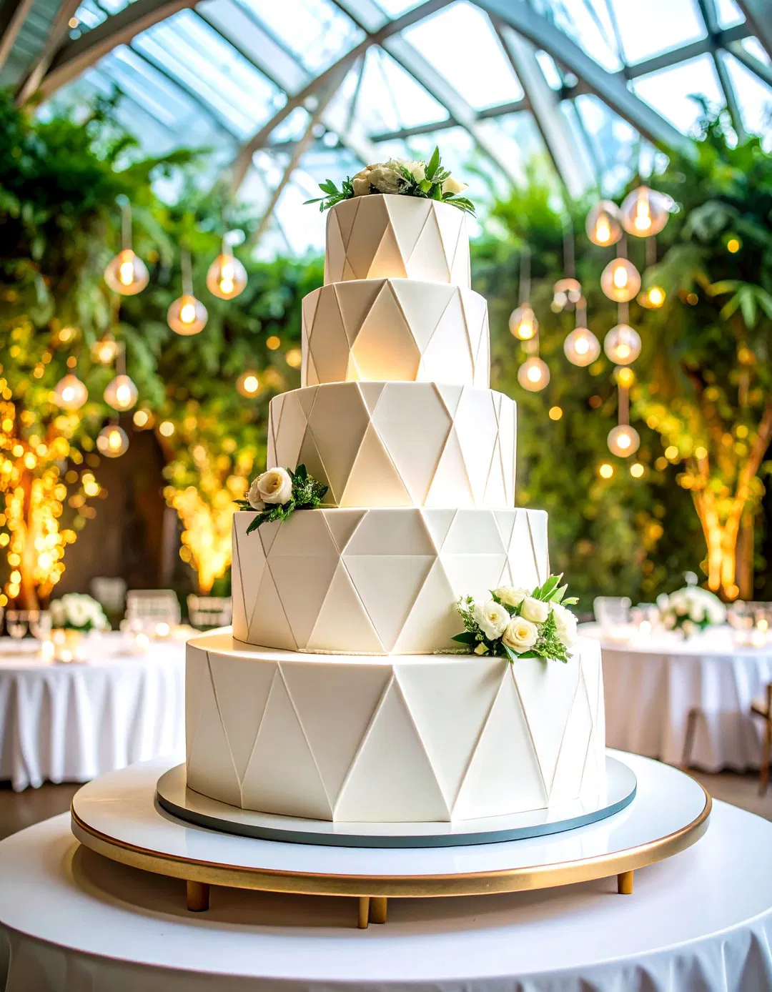 Geometric Pattern Wedding Cakes