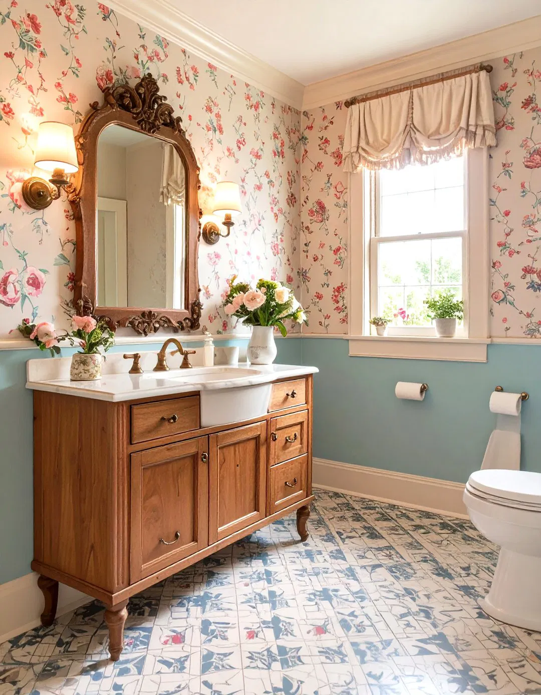 Elegant Vintage Powder Room