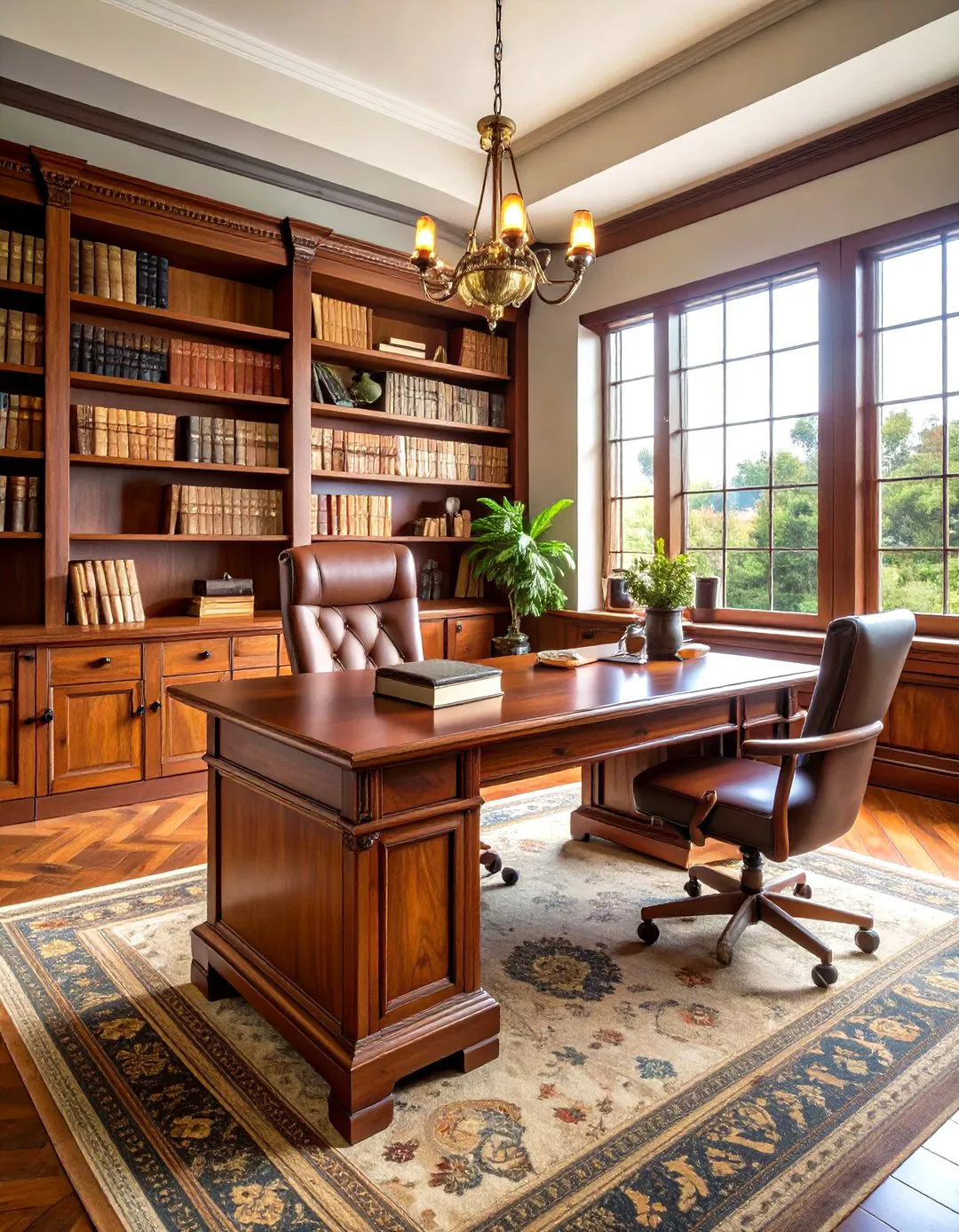 Distinguished Vintage Home Office Library