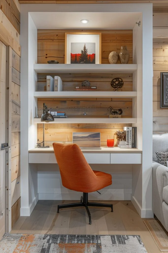 Built-In Wall Cubby Desks