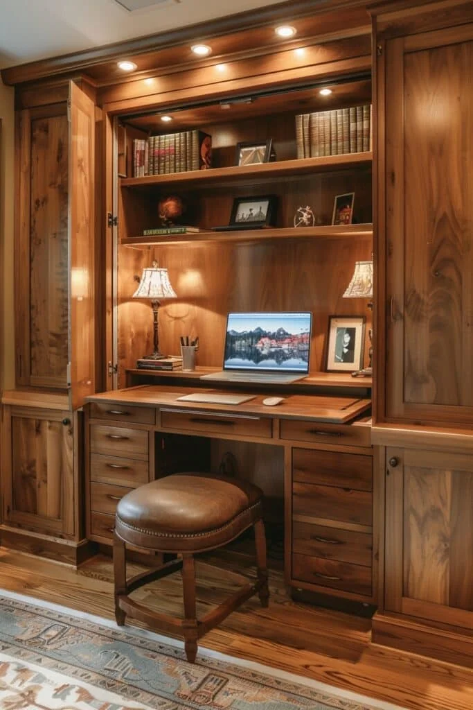 Slide-Out Desk Designs from Cabinets