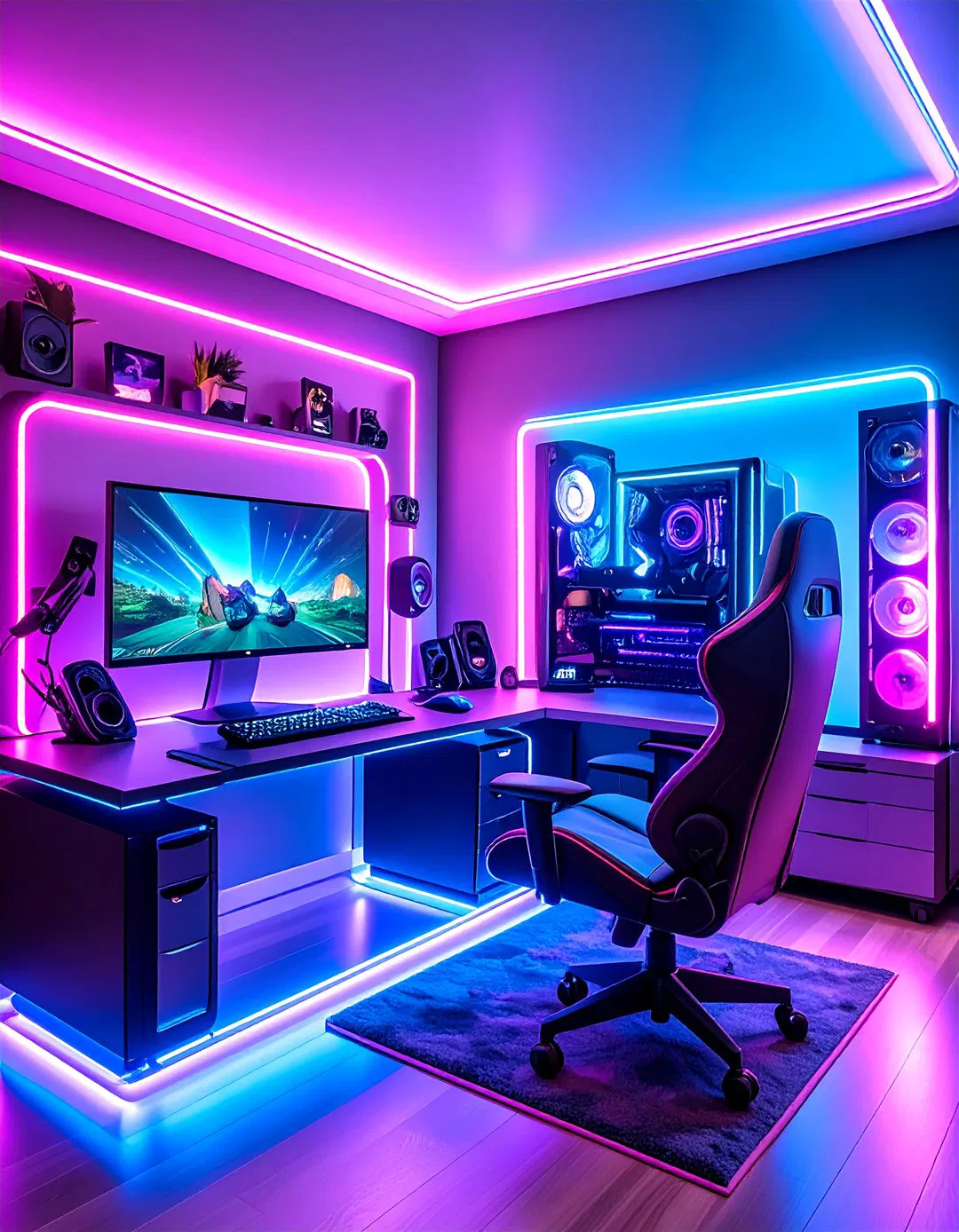 Vibrant Neon Gaming Sanctuary
