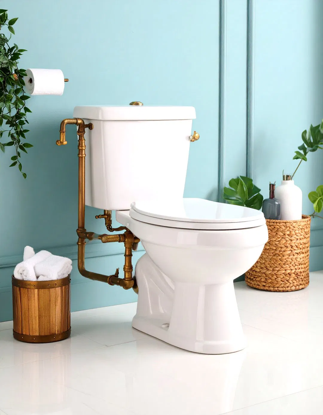 High Level Toilet with Pull Chain