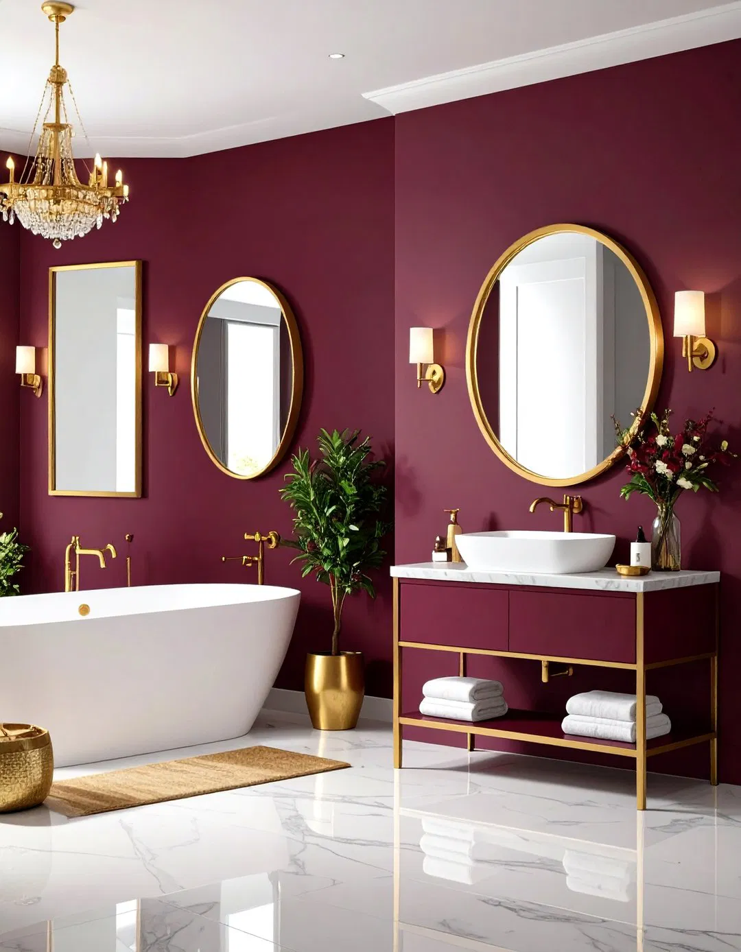 Rich Burgundy and Gold Color Scheme
