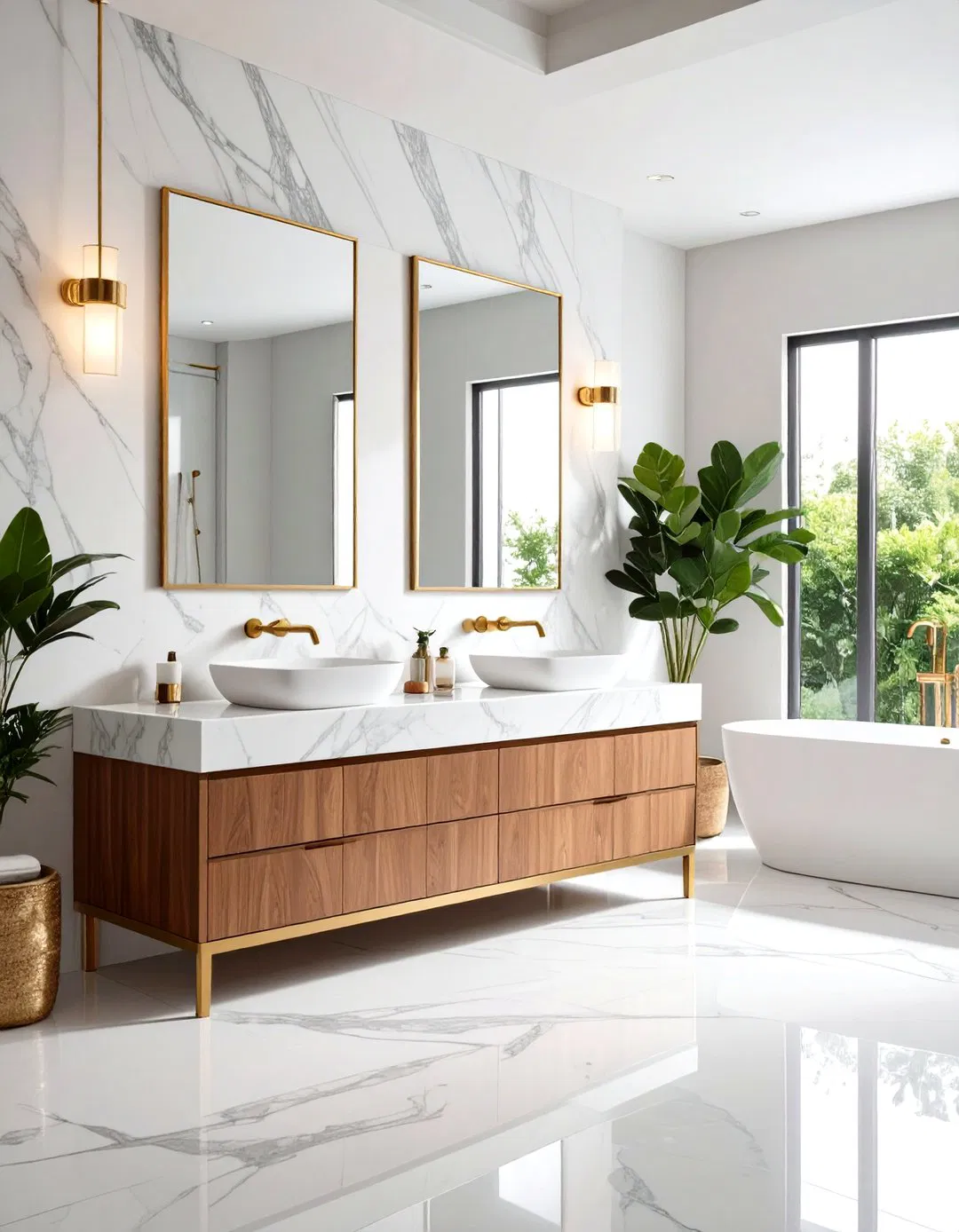 Marble Vanity Countertops and Backsplash