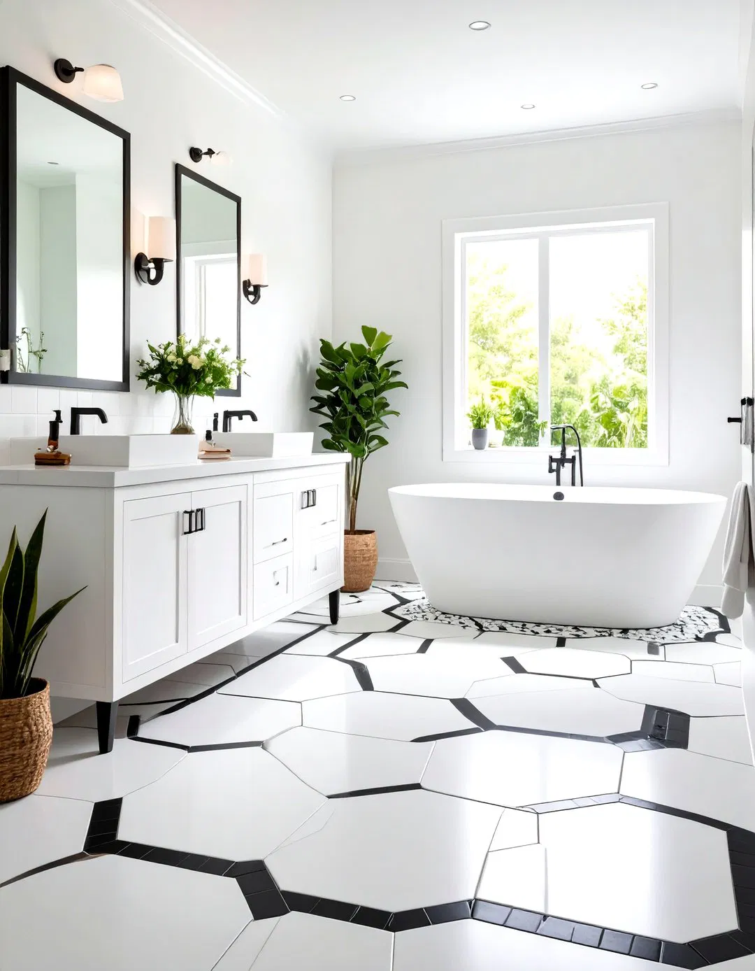 Hexagonal Mosaic Floor Design