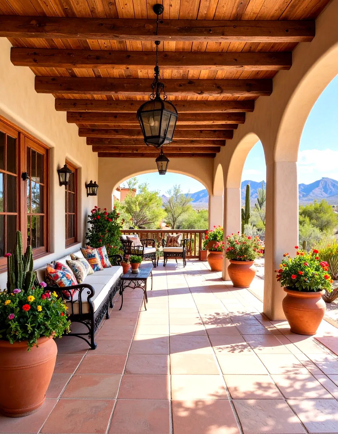 Desert Southwest Veranda with Adobe Elements