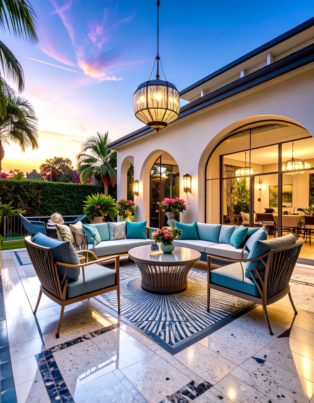 Art Deco Veranda with Geometric Patterns