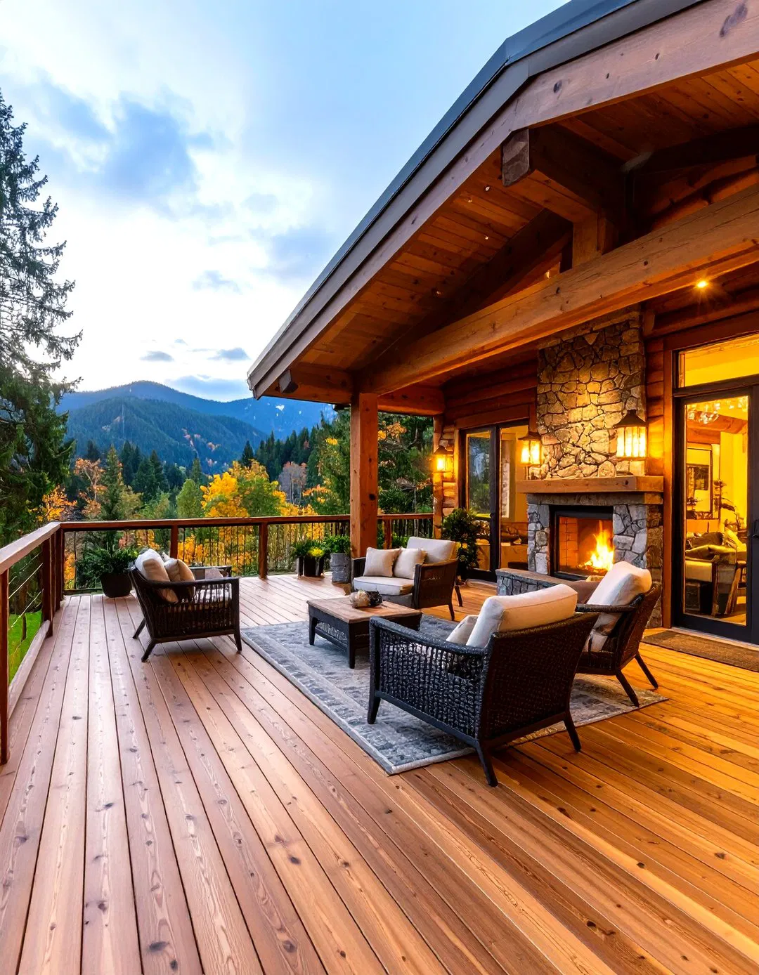 Alpine Veranda with Mountain Lodge Character