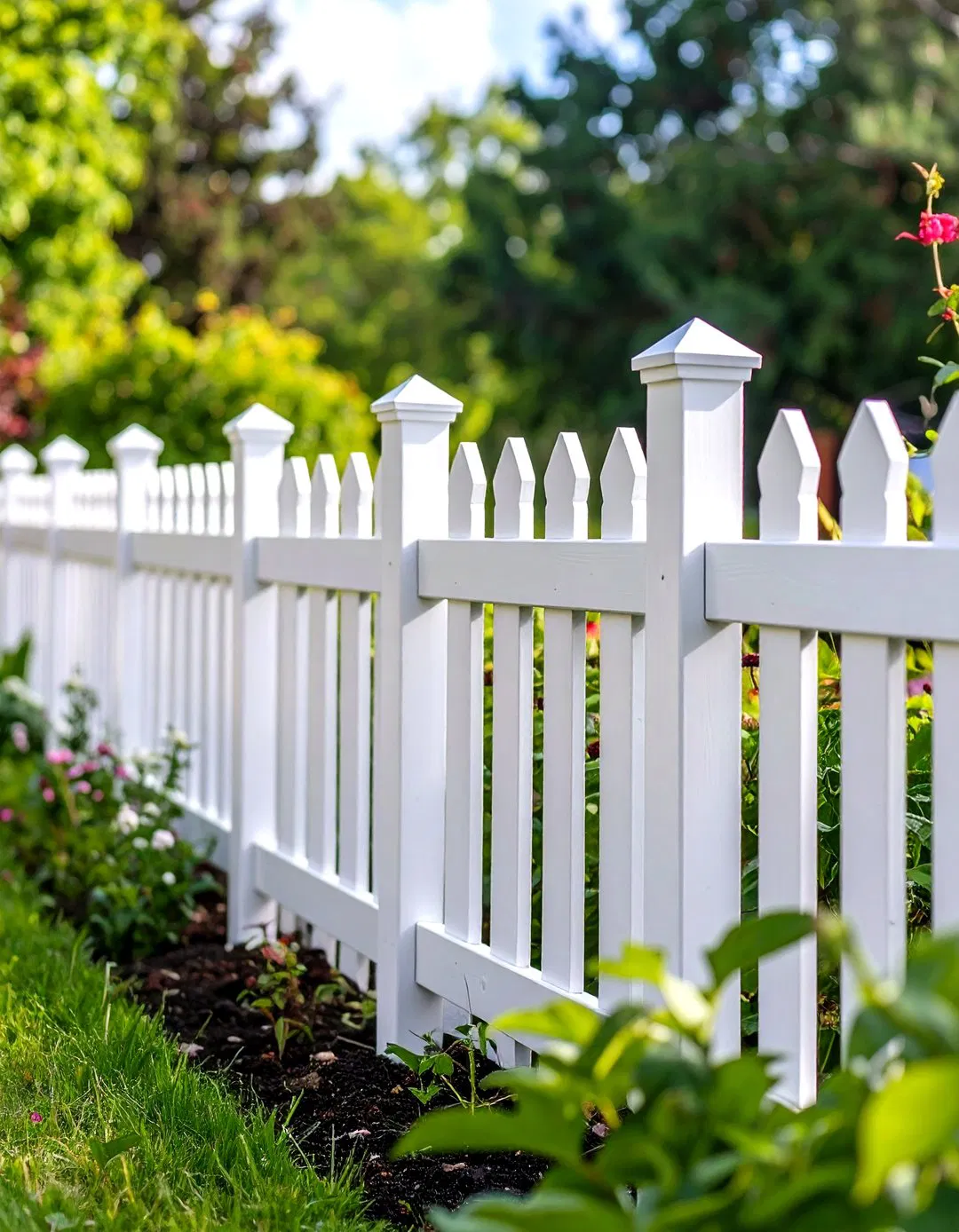 Maintenance-Free Vinyl Privacy Fence with Stylish Accents