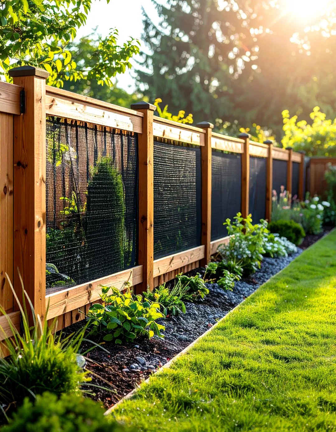 Rustic Split Rail Fence with Deer Netting Overlay