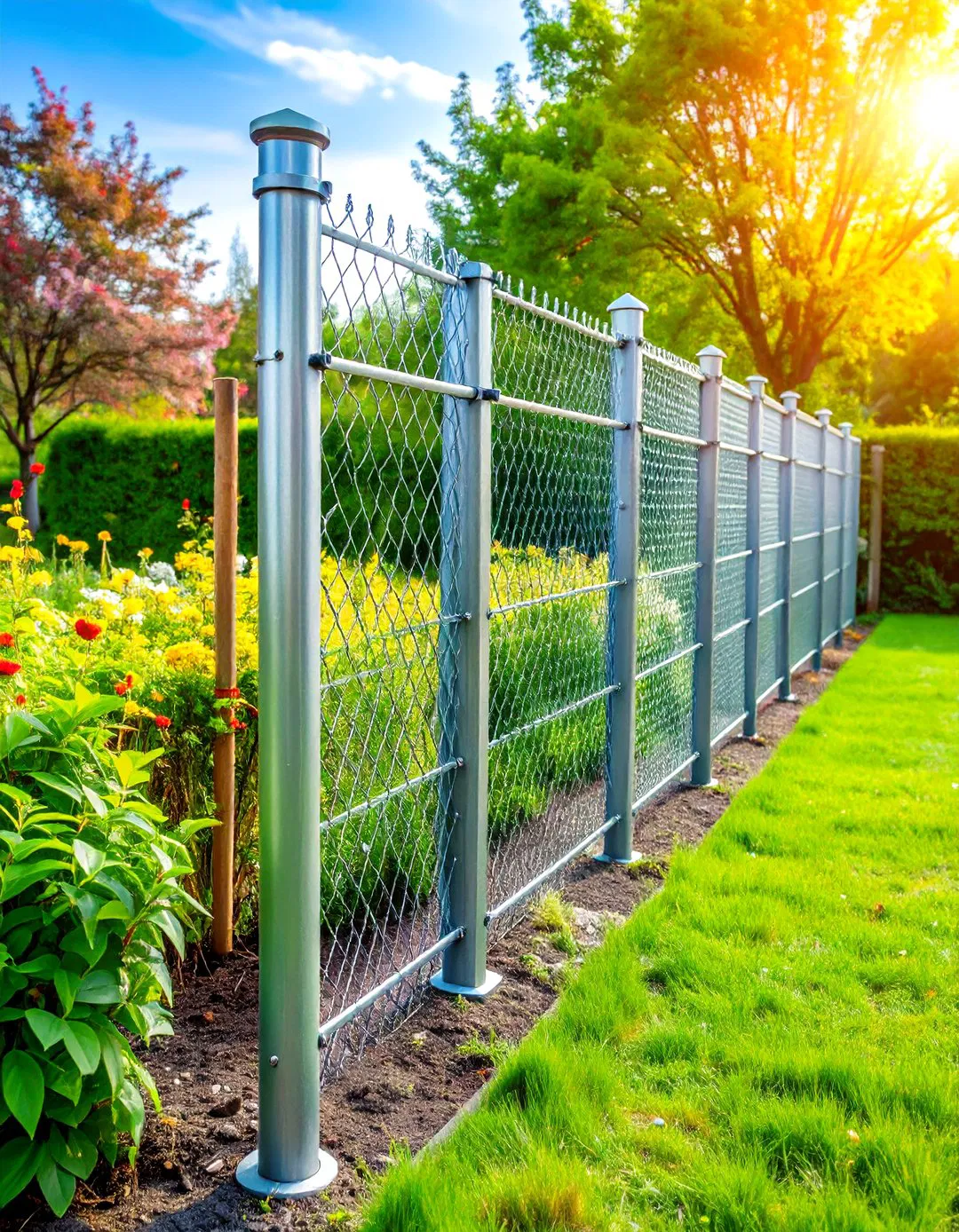 Temporary Metal T-Post and Mesh Fencing System