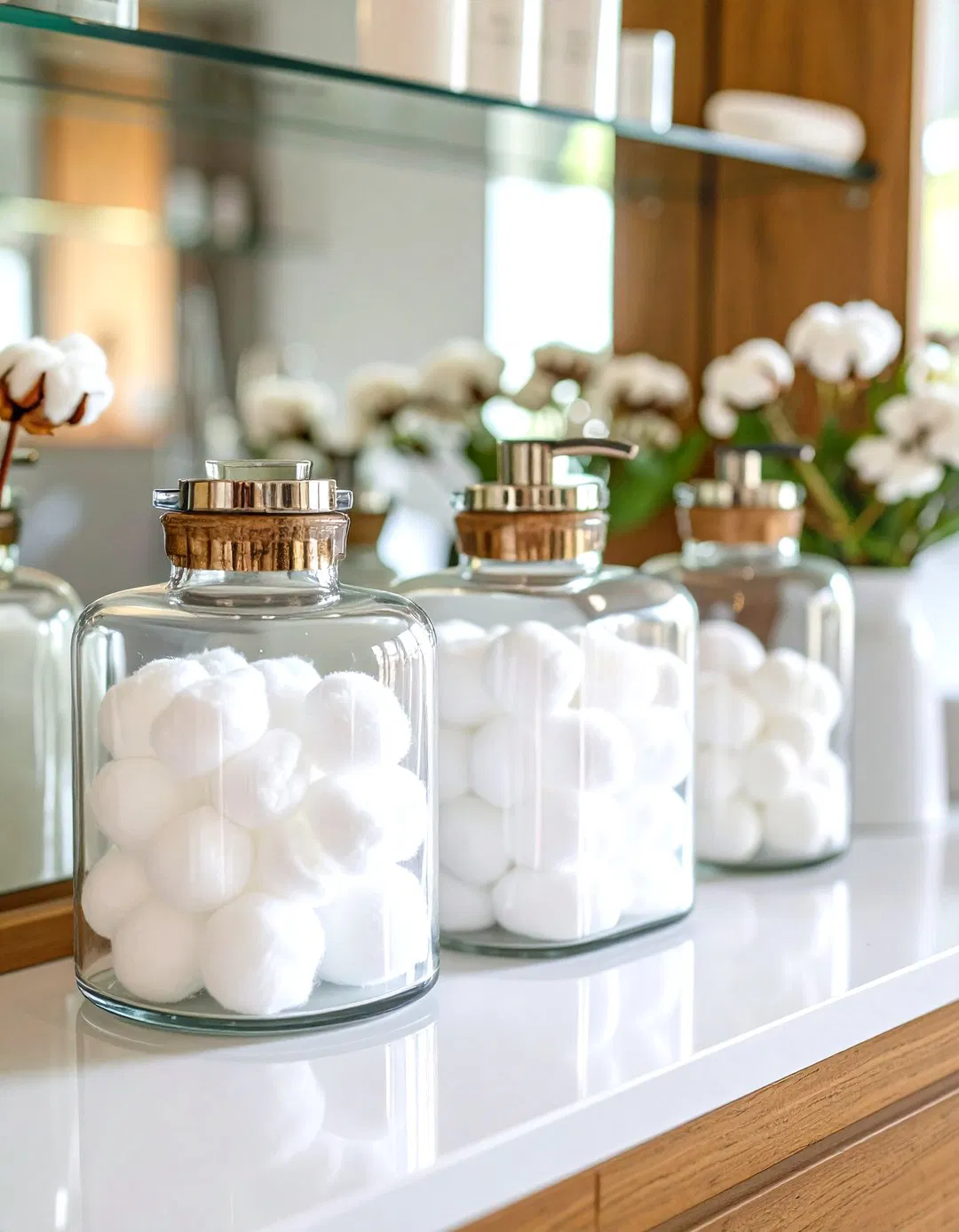 Elegant Glass Jar Storage - Vanity Storage Ideas