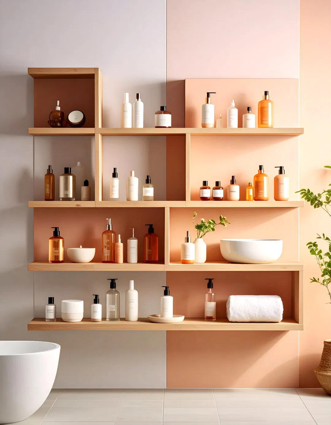 Floating Shelves for Vanity Display - Vanity Storage Ideas
