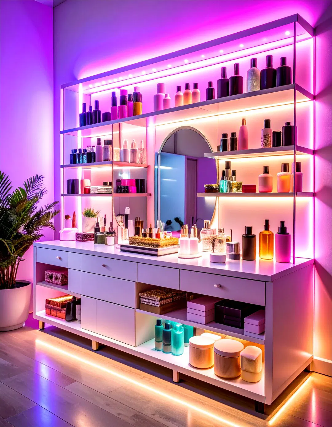 Vanity Storage with LED Illumination - Vanity Storage Ideas