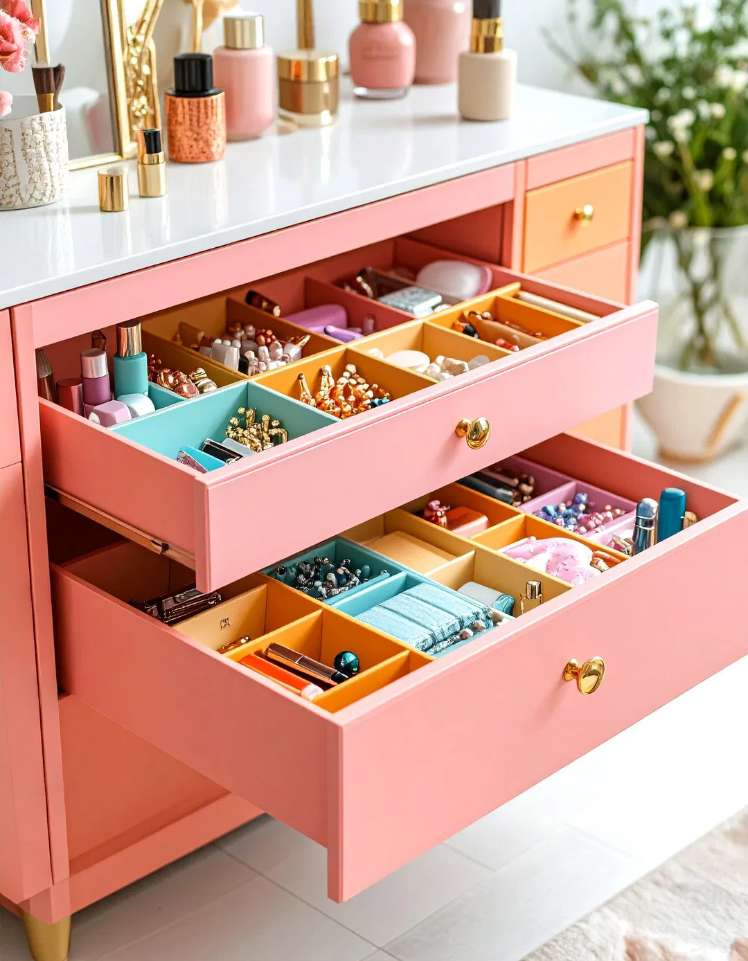 Custom-Fit Vanity Drawer Inserts - Vanity Storage Ideas