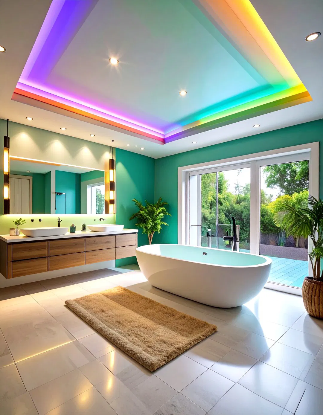 Rope Lighting Bathroom Tray Ceiling