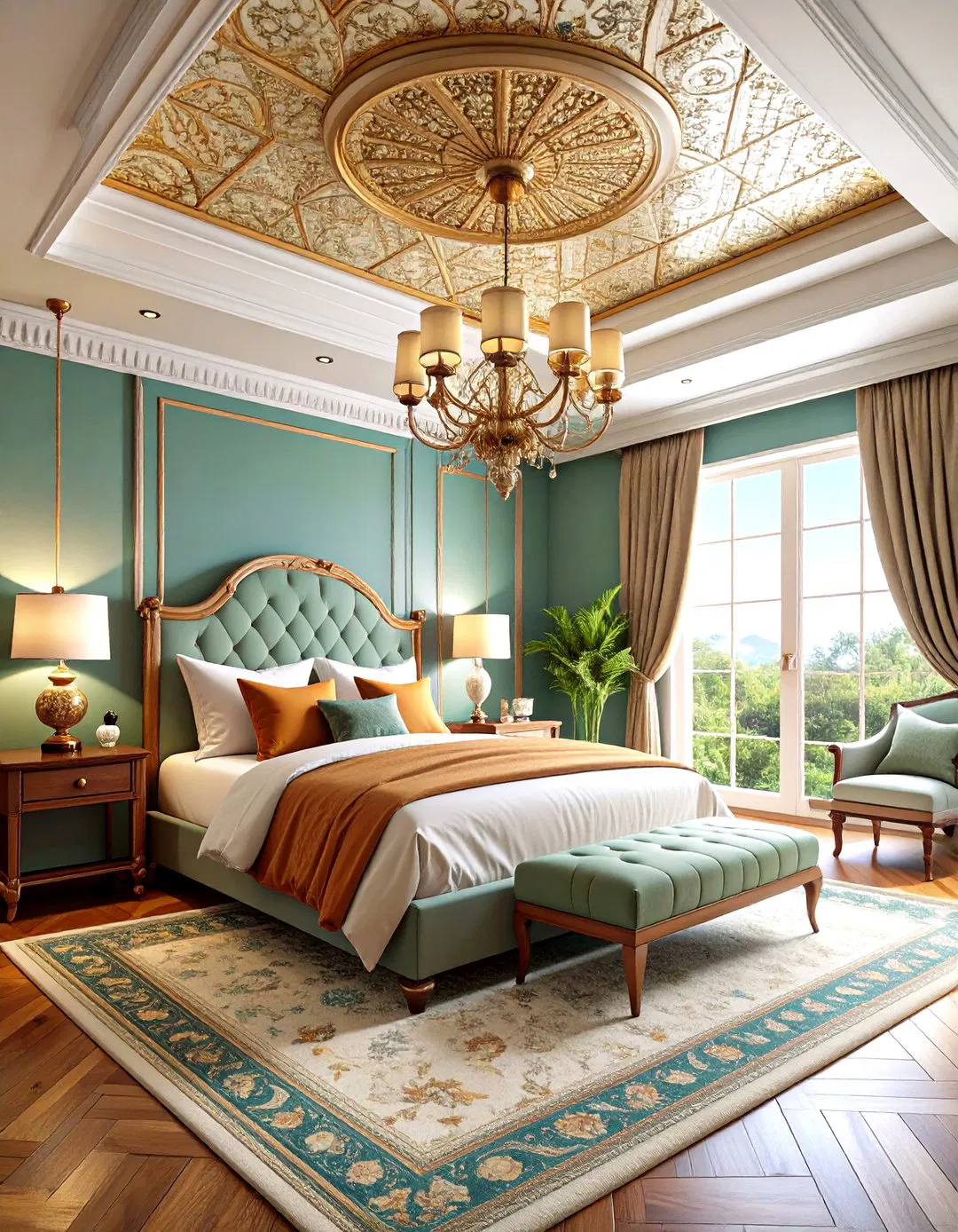 Tin Tile Master Bedroom Tray Ceiling