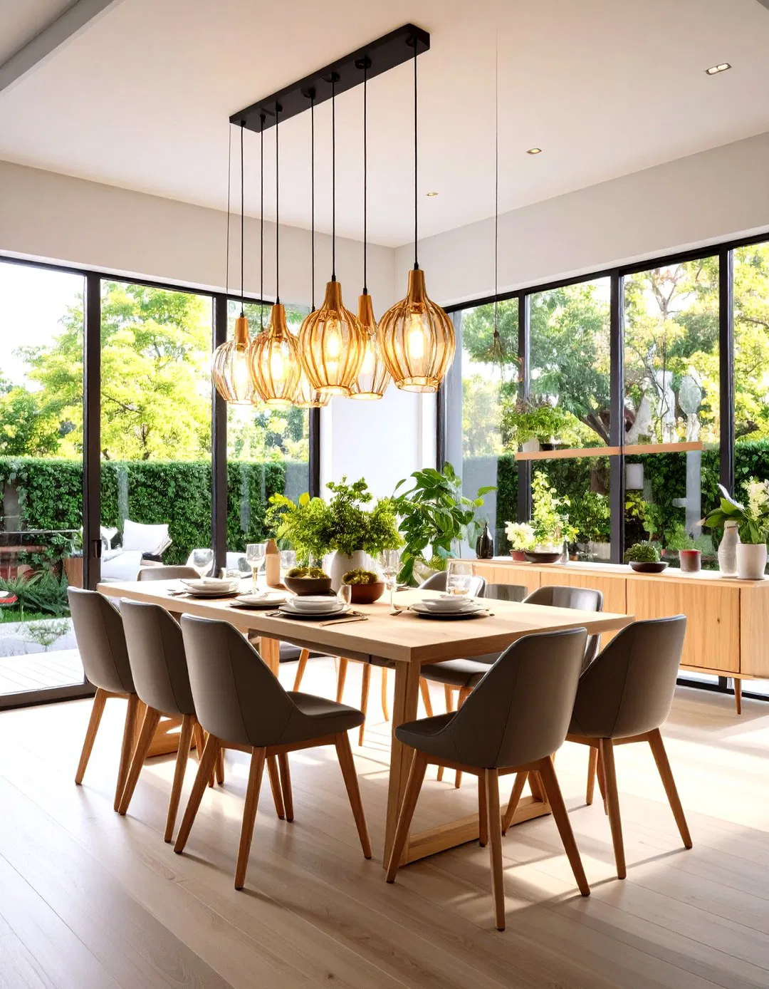 Pendant Cluster Dining Tray Ceiling