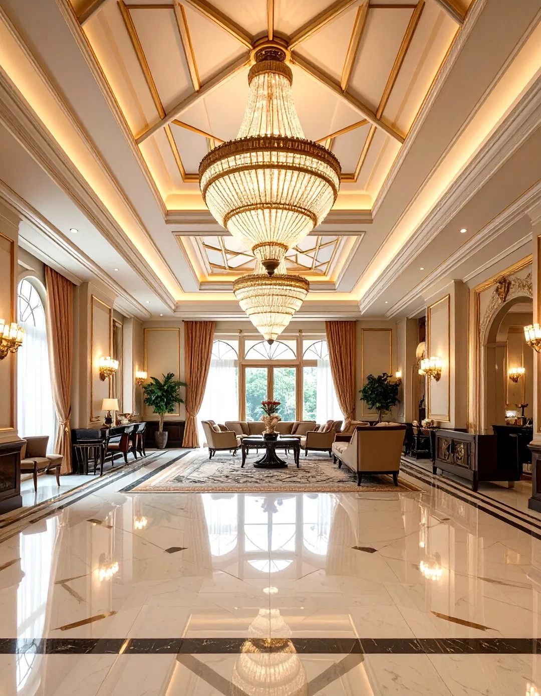 Art Deco Geometric Tray Ceiling