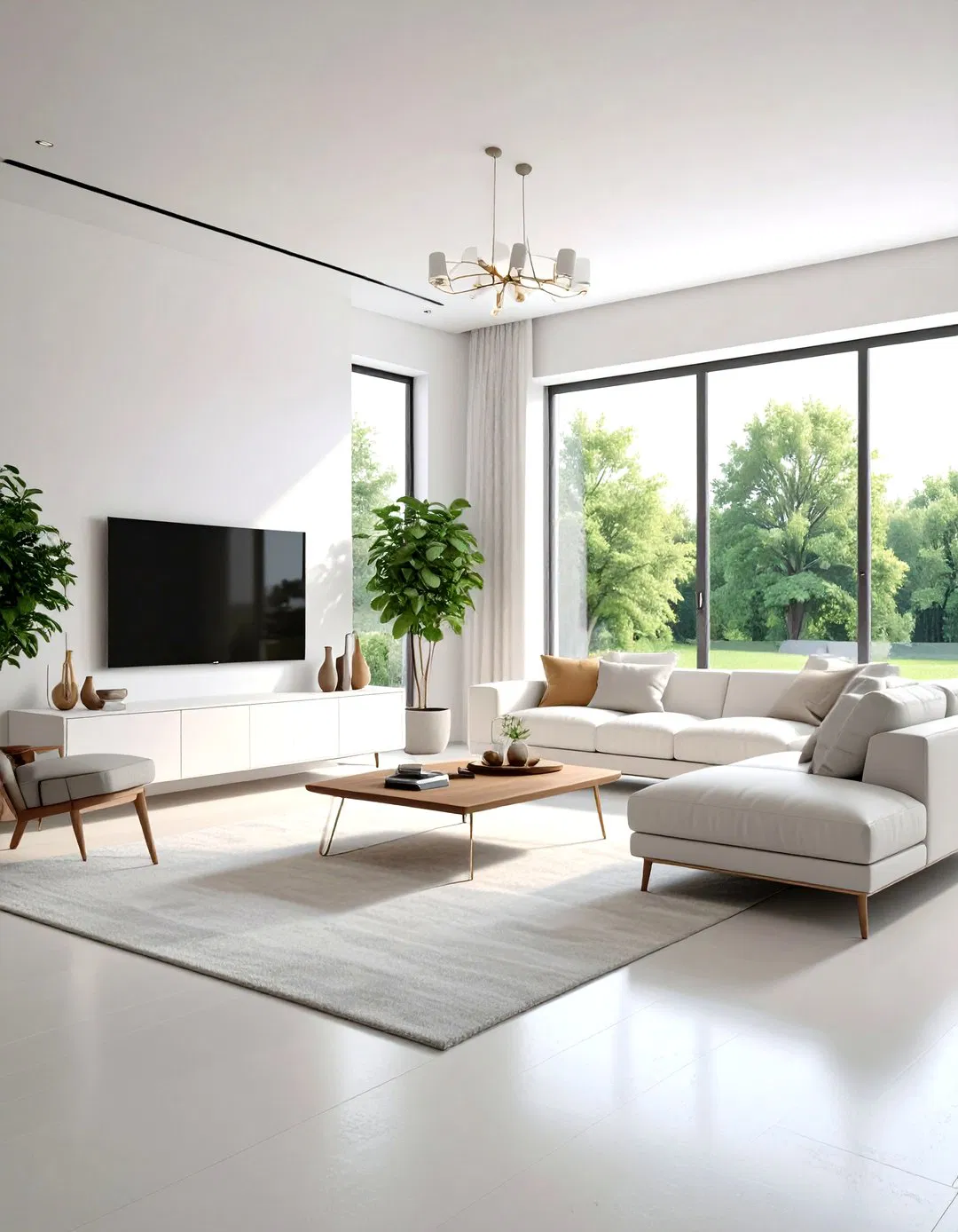 Minimalist White Haven - TV Room Ideas