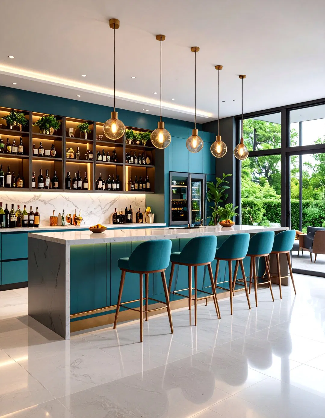 Home Bar Integration - TV Room Ideas