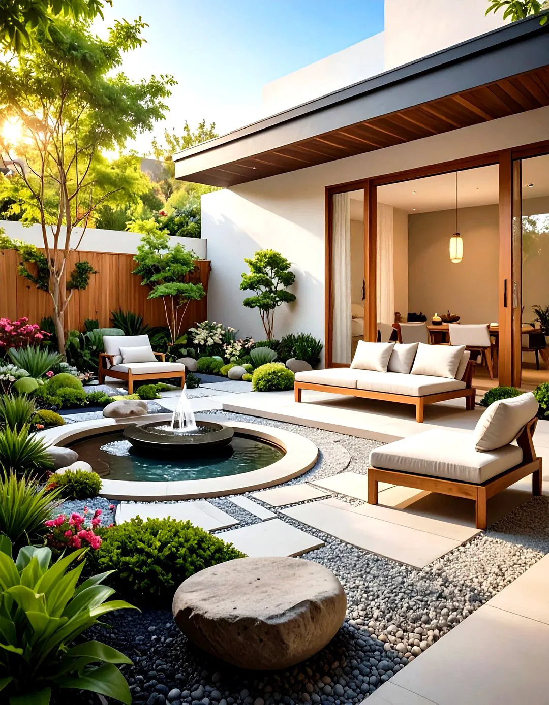 Modern Minimalist Zen Garden - Townhouse Backyard Ideas