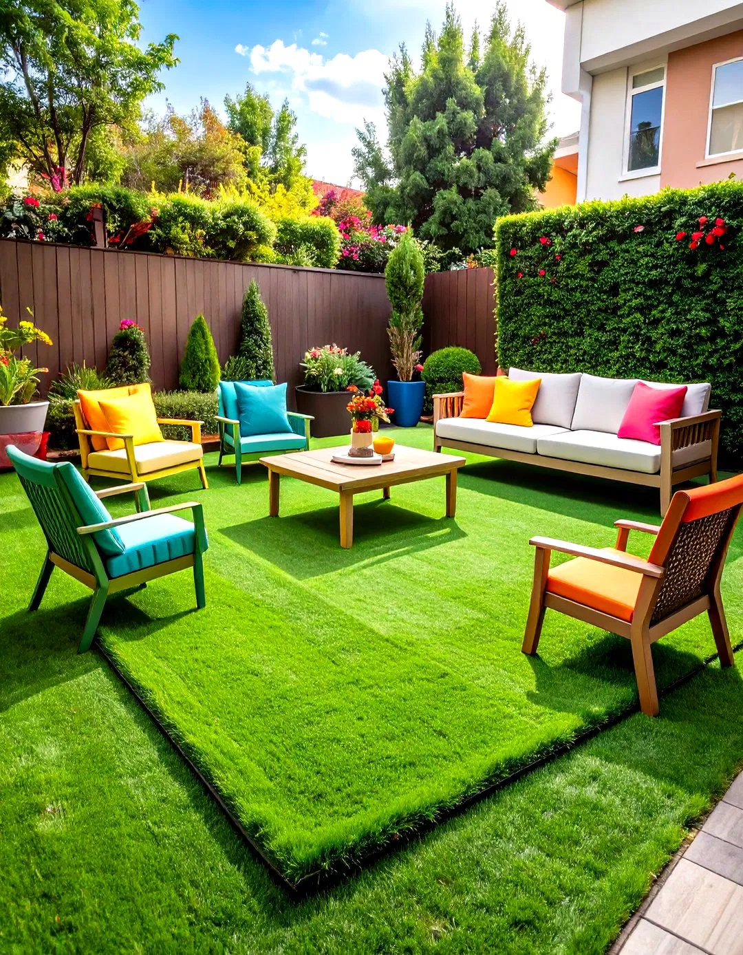 Artificial Turf Play Zone - Townhouse Backyard Ideas