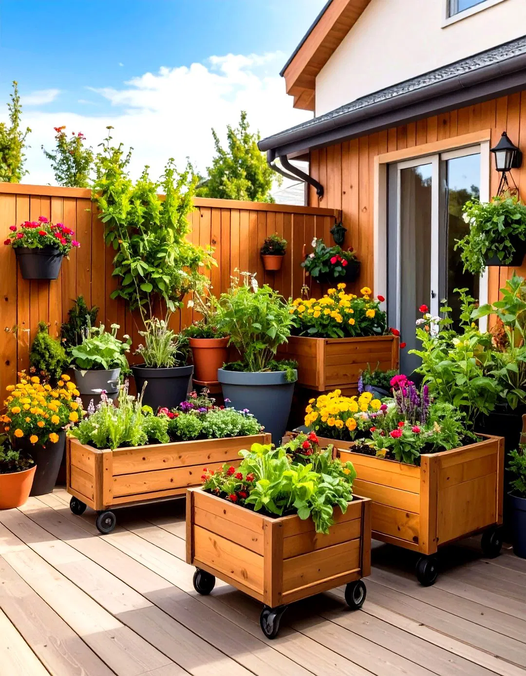 Container Garden Wonderland - Townhouse Backyard Ideas
