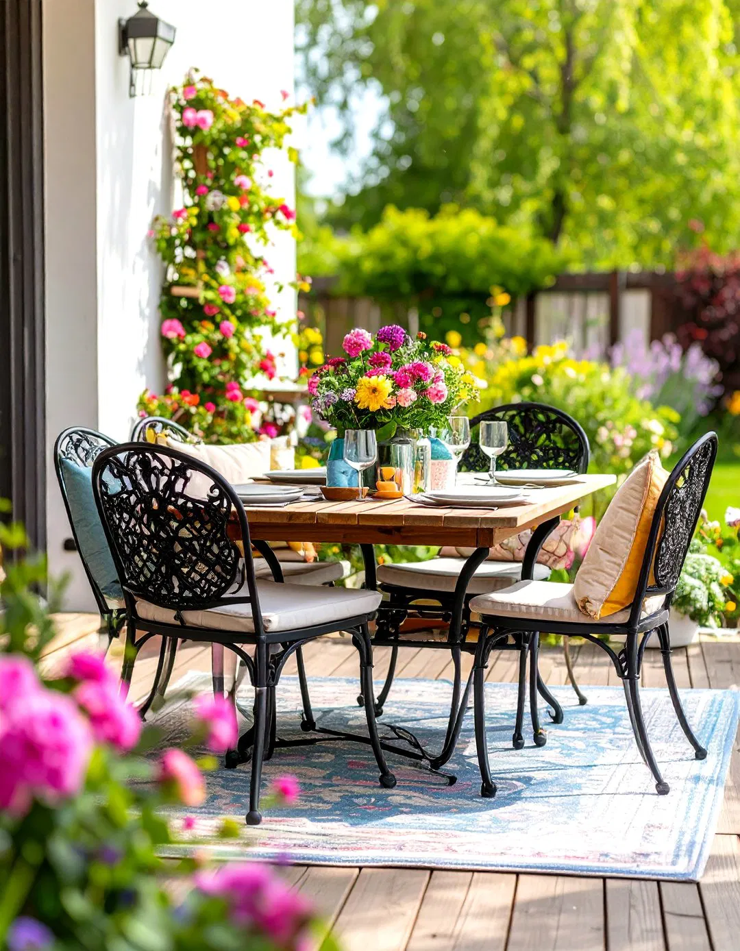 Bistro Table Intimate Dining - Townhouse Backyard Ideas