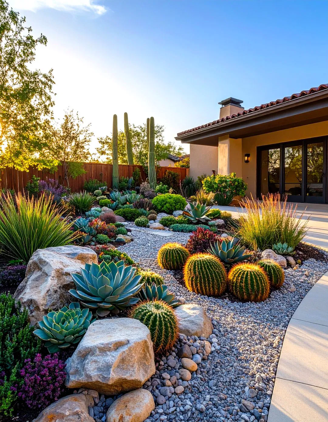 Succulent Rock Garden Display - Townhouse Backyard Ideas