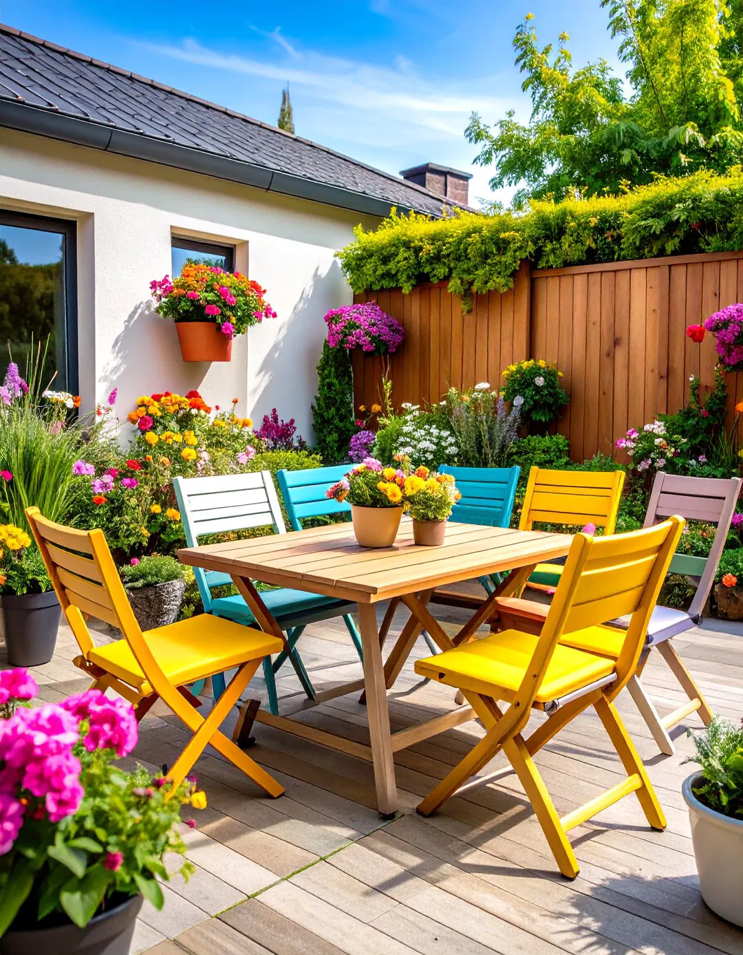 Folding Furniture Flexibility - Townhouse Backyard Ideas