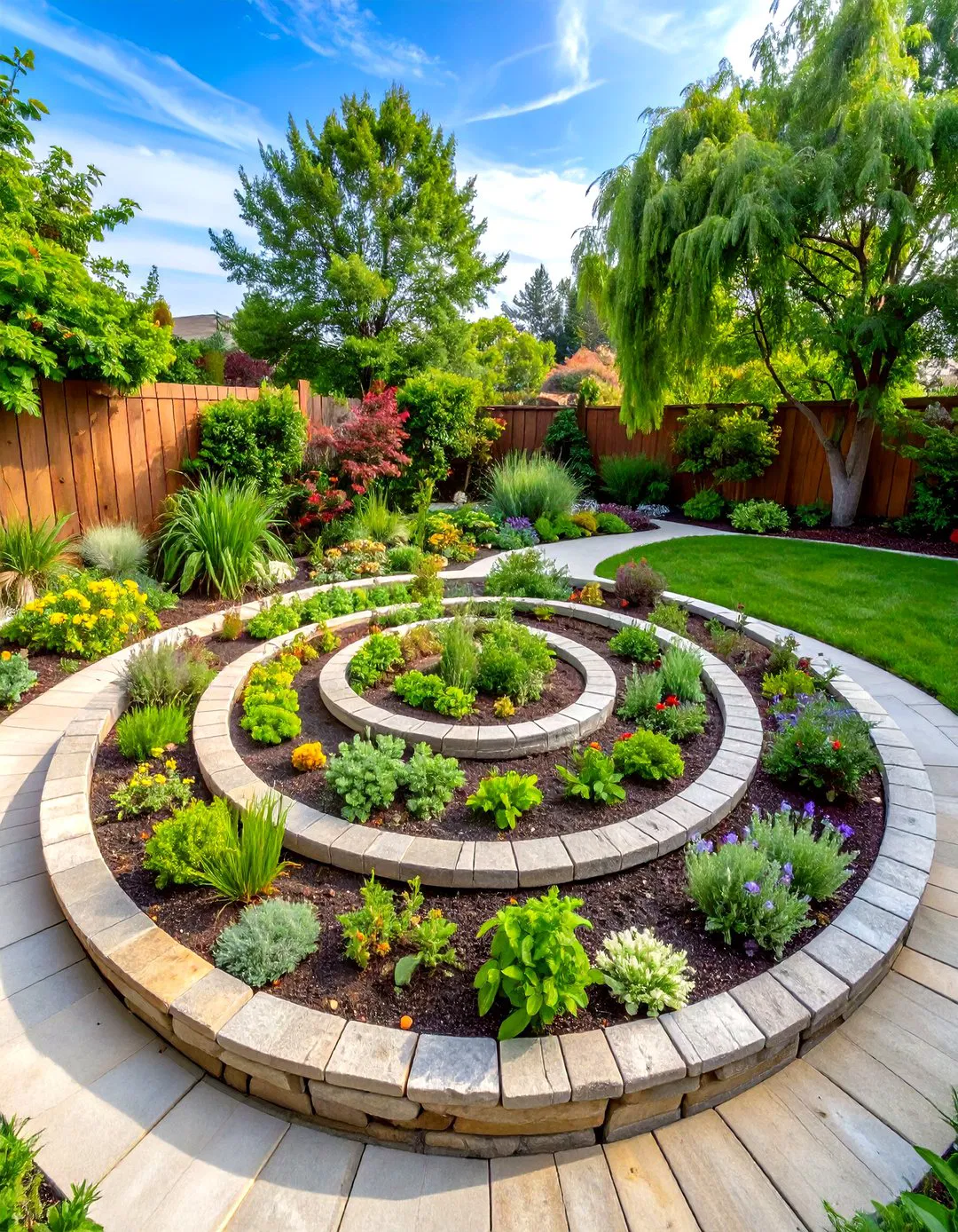 Herb Spiral Productive Gardens - Townhouse Backyard Ideas