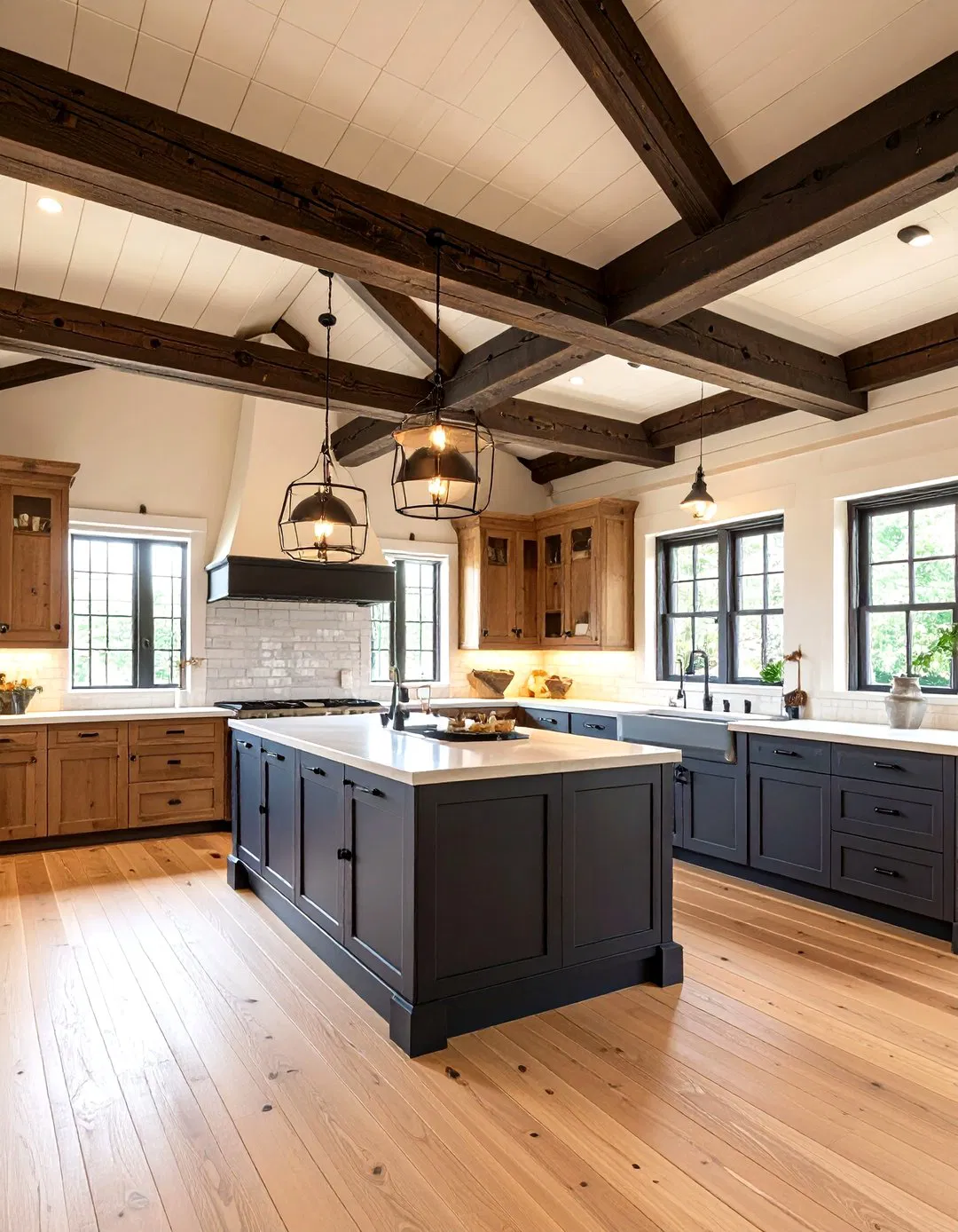 Exposed Beam Ceiling Design - Tudor Kitchen