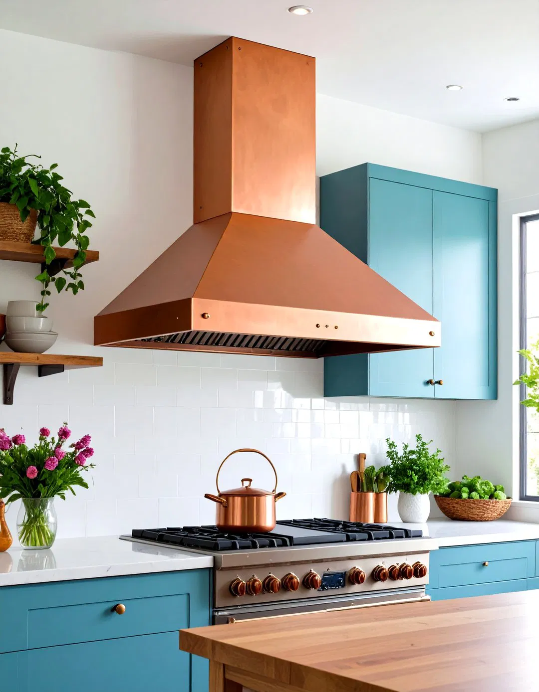 Copper Range Hood Design - Tudor Kitchen