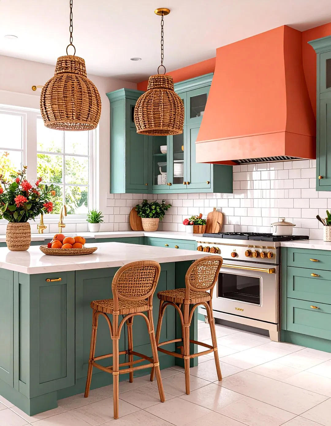 Coral and Seafoam Green Color Palette