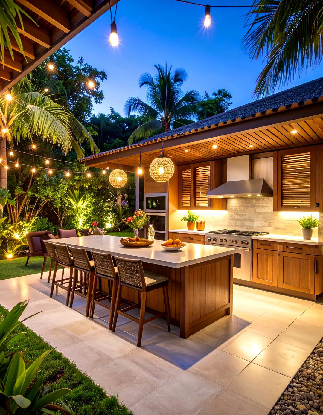 Outdoor Kitchen Extension with Tropical Views