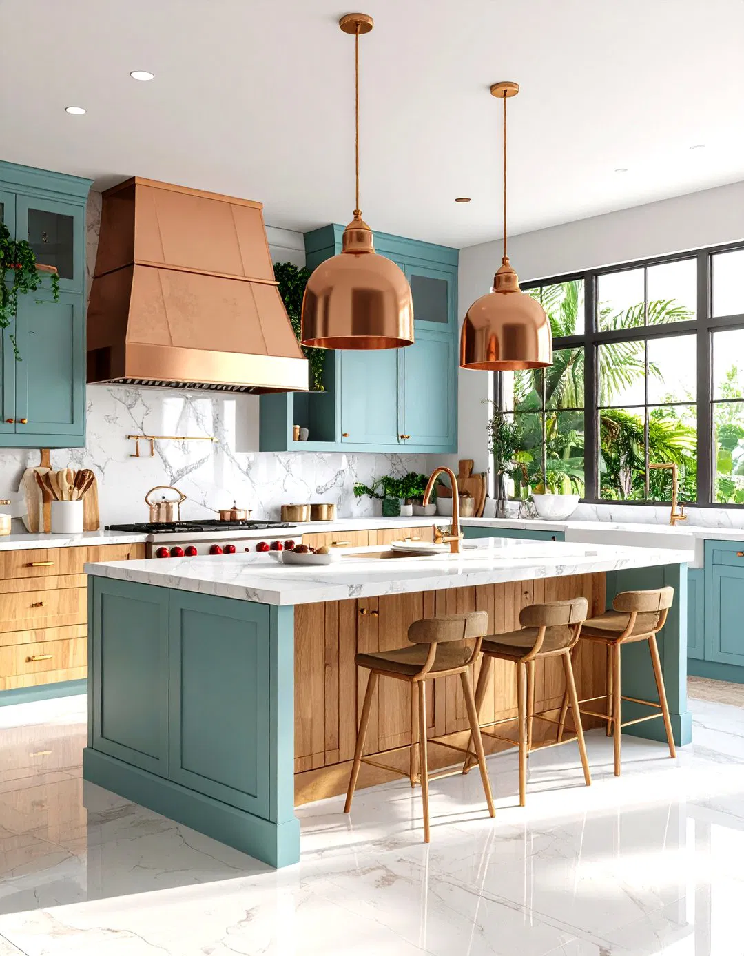 Copper Accents with Tropical Patina