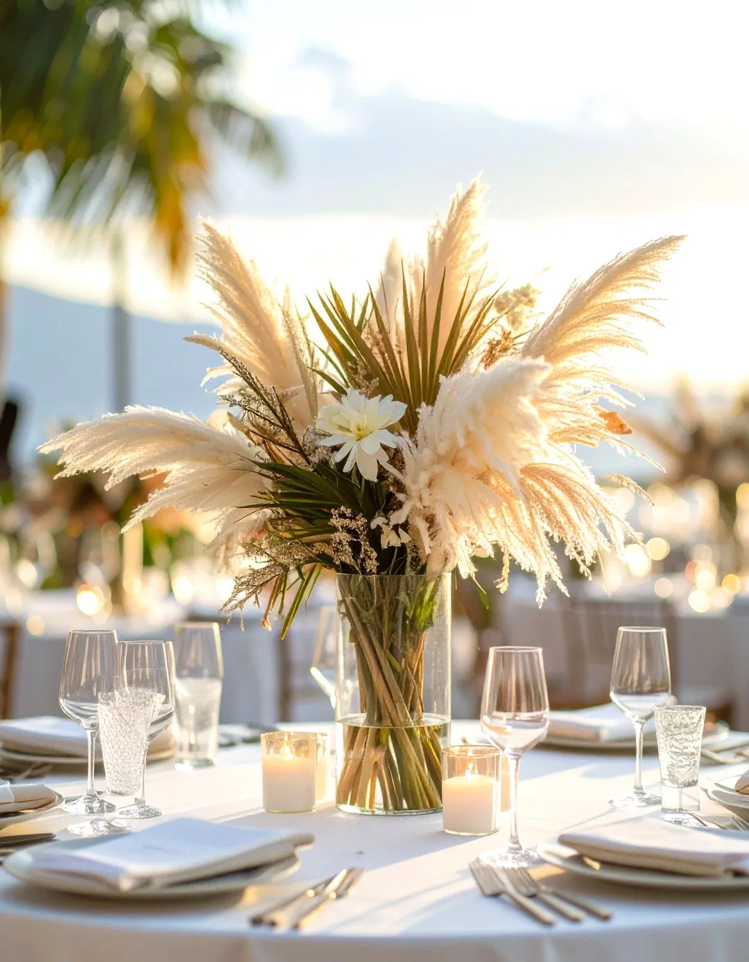 Pampas Grass and Palm Fronds
